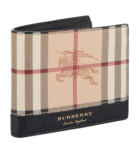 burberry haymarket bifold wallet black men|Burberry men's wallet card holder.